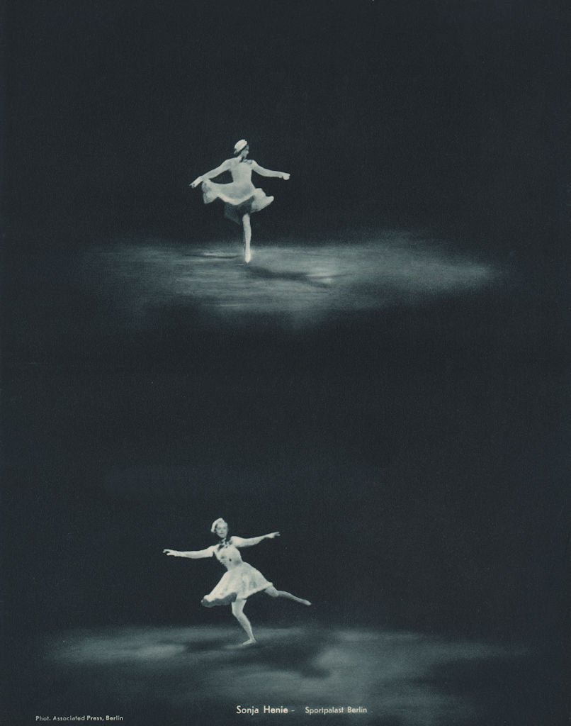 ICE FIGURE SKATING. Sonja Henie - Sportpalast Berlin 1935 old vintage print